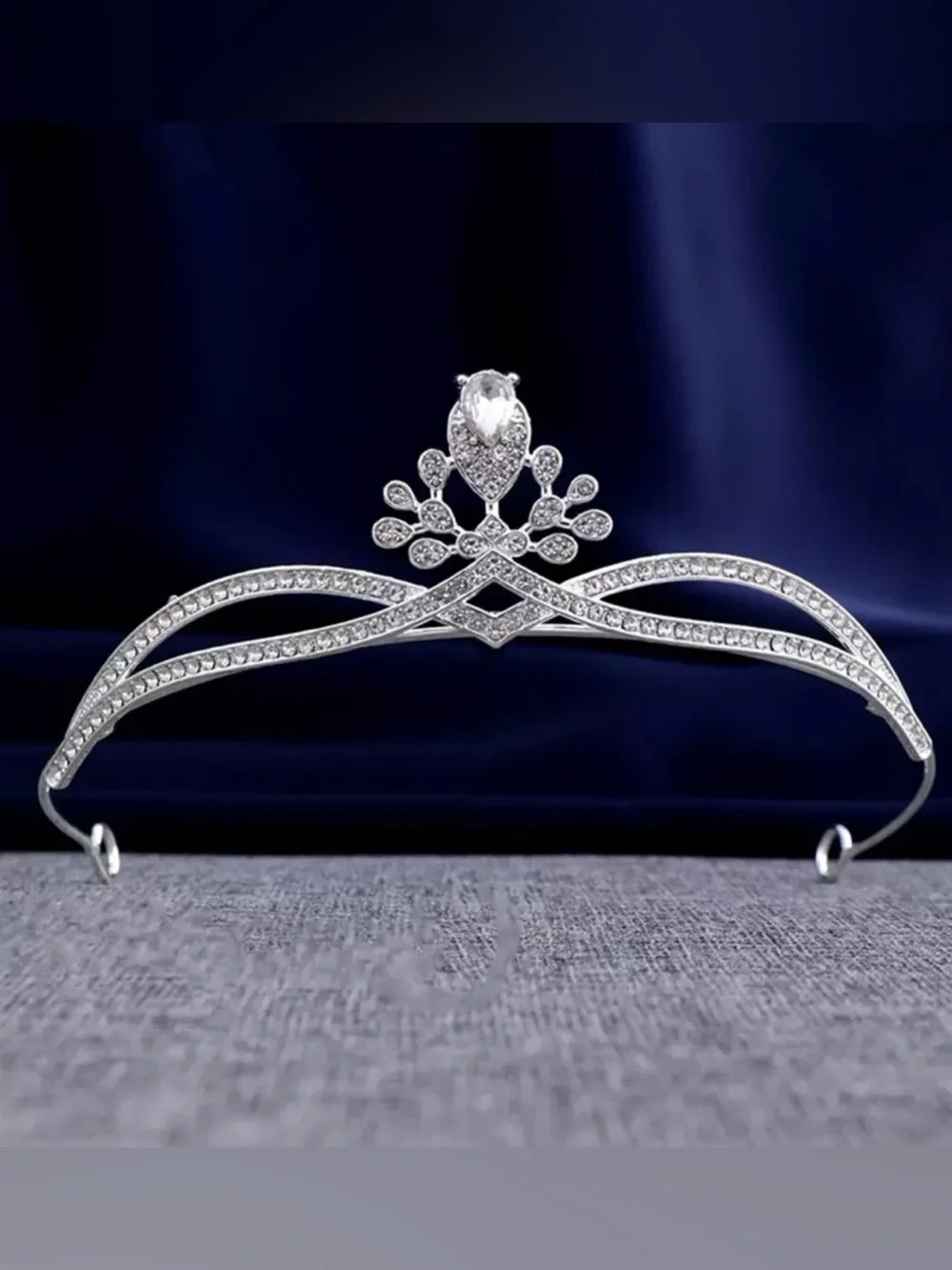Silver Crystal Bridal Tiara - Elegant Hair Accessory
